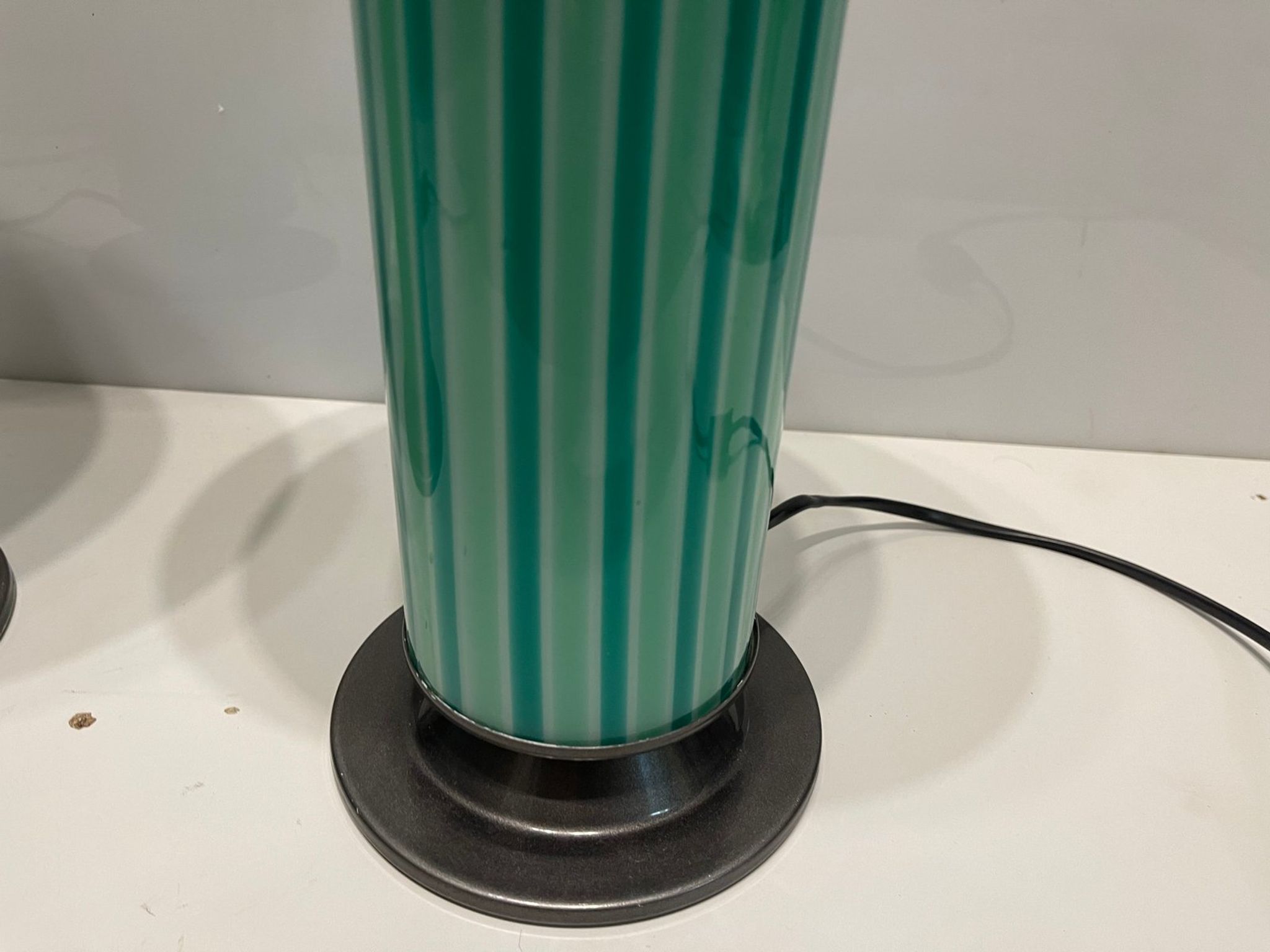Mid-Century Mint Green Murano Glass Table Lamps, Set of 2