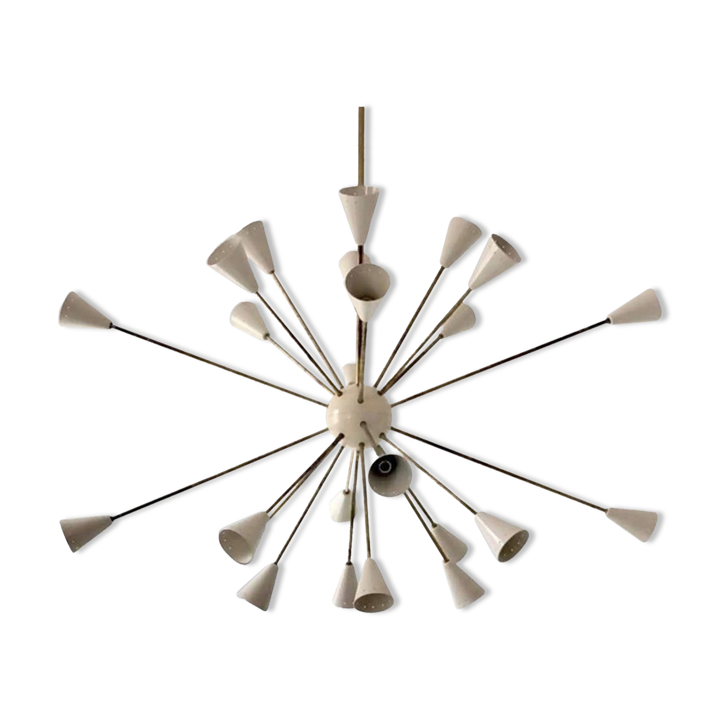 Sputnik brass chandelier 24 lights white color