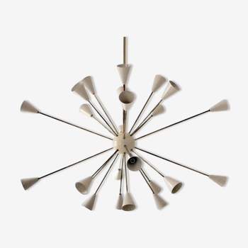 Sputnik brass chandelier 24 lights white color