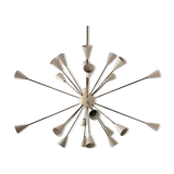 Sputnik brass chandelier 24 lights white color