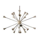 Sputnik brass chandelier 24 lights white color
