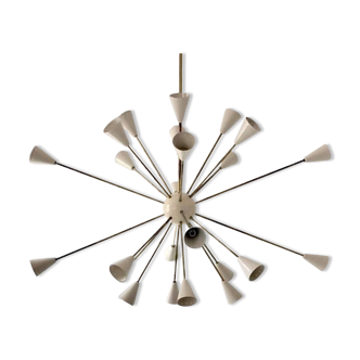 Sputnik brass chandelier 24 lights white color