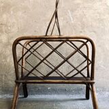 Vintage rattan magazine rack