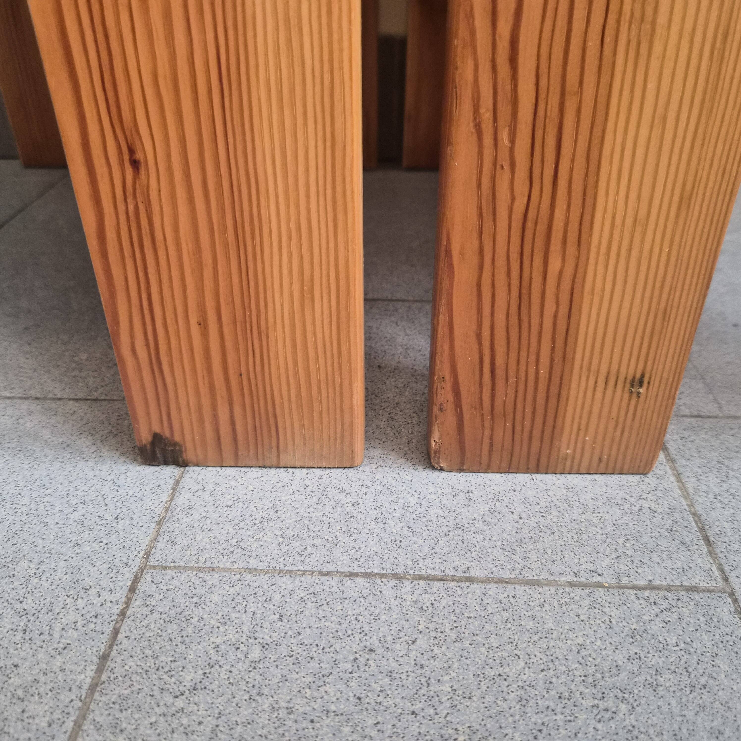 Set of 4 vintage 1970s pine side tables or bedside tables.
