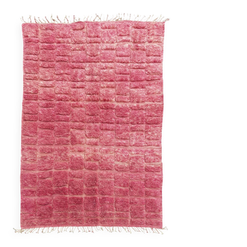 Tapis marocain Mrirt rose sur mesure en laine - Ouarda
