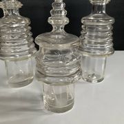 Set of 3 Art Deco crystal bottles