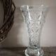 Vase verre ciselé transparent fleurs