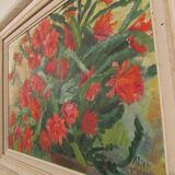 Painting signed Thomas Alice: Christmas Cactus