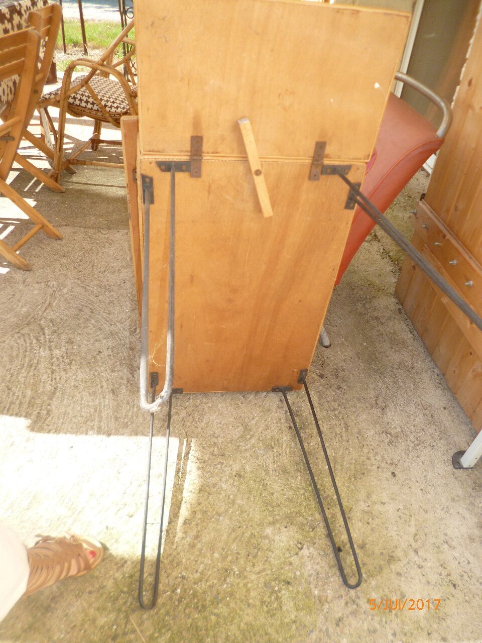 Bureau et chaise en osier et rotin 1960