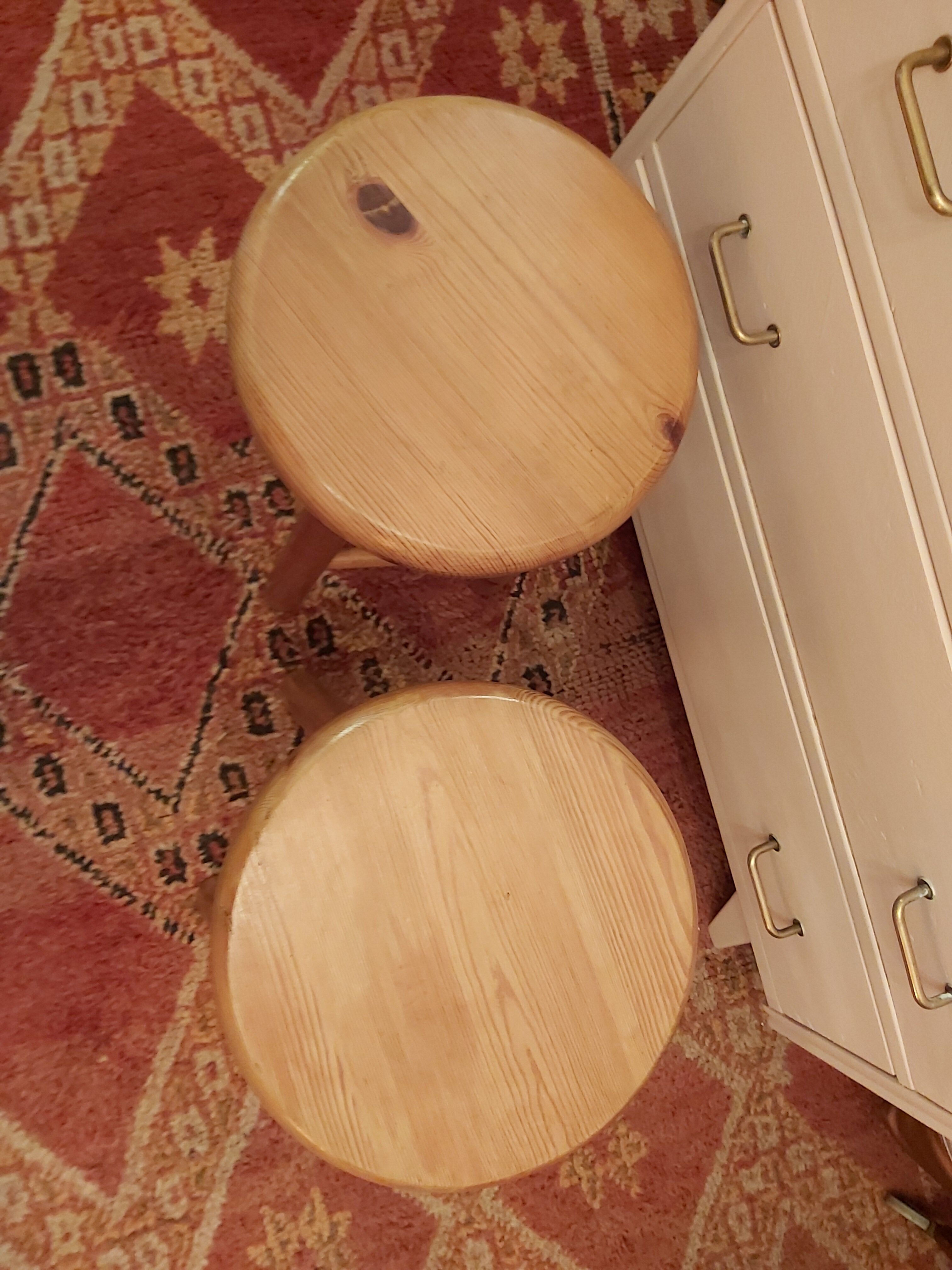 Pair of vintage wooden stools