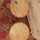 Paire de tabourets en bois vintage