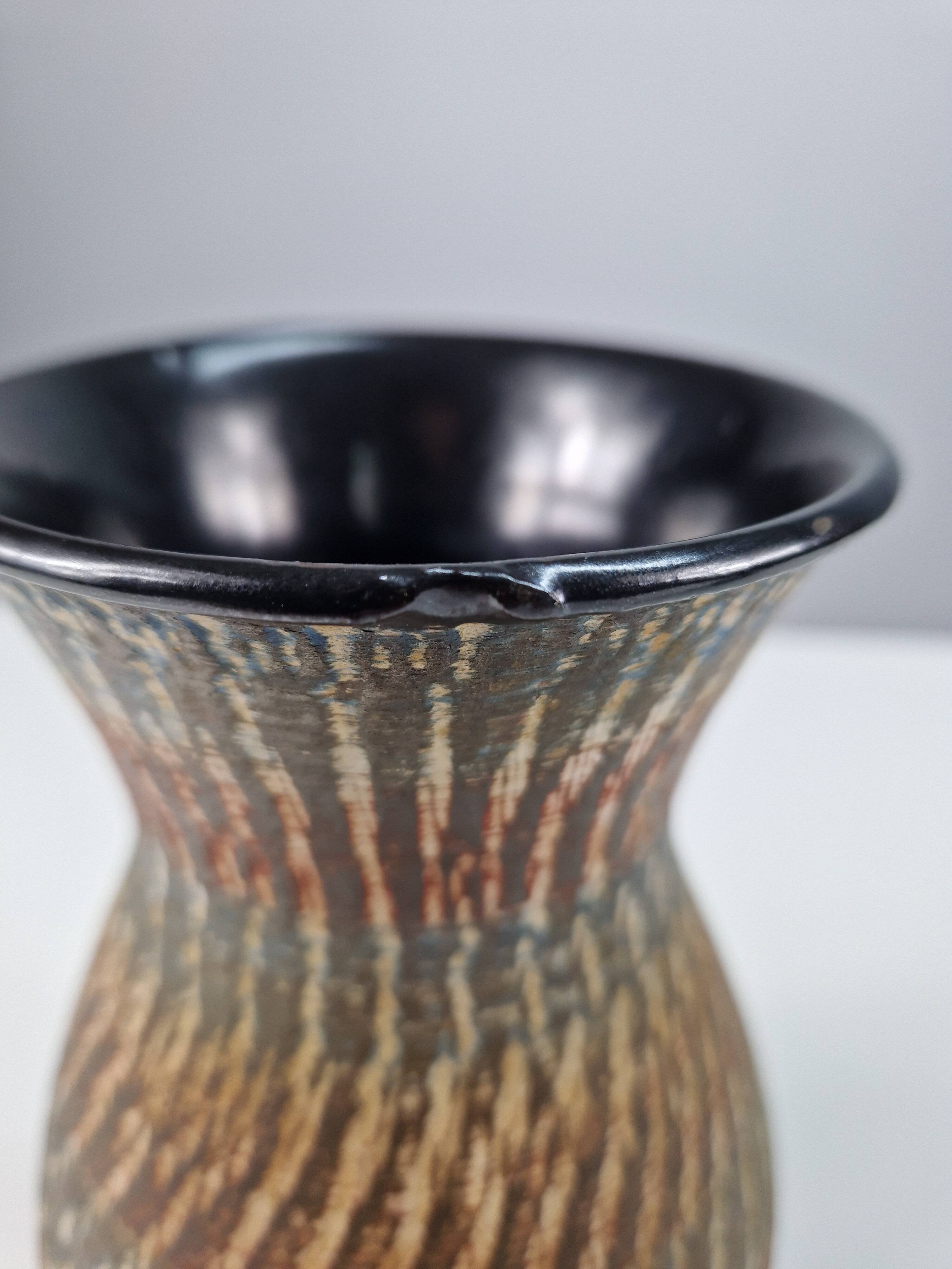 Vase handmade, registered design, Germany, vintage pottery.