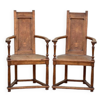 Pair of armchairs called "Caquetoires"