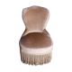 Small armchair toad in taupe velvet