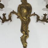 Pair of Louis XV style bronze wall sconces