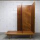 1970 Scandinavian wardrobe with shelves and mirror, 21x126, 2 doors.