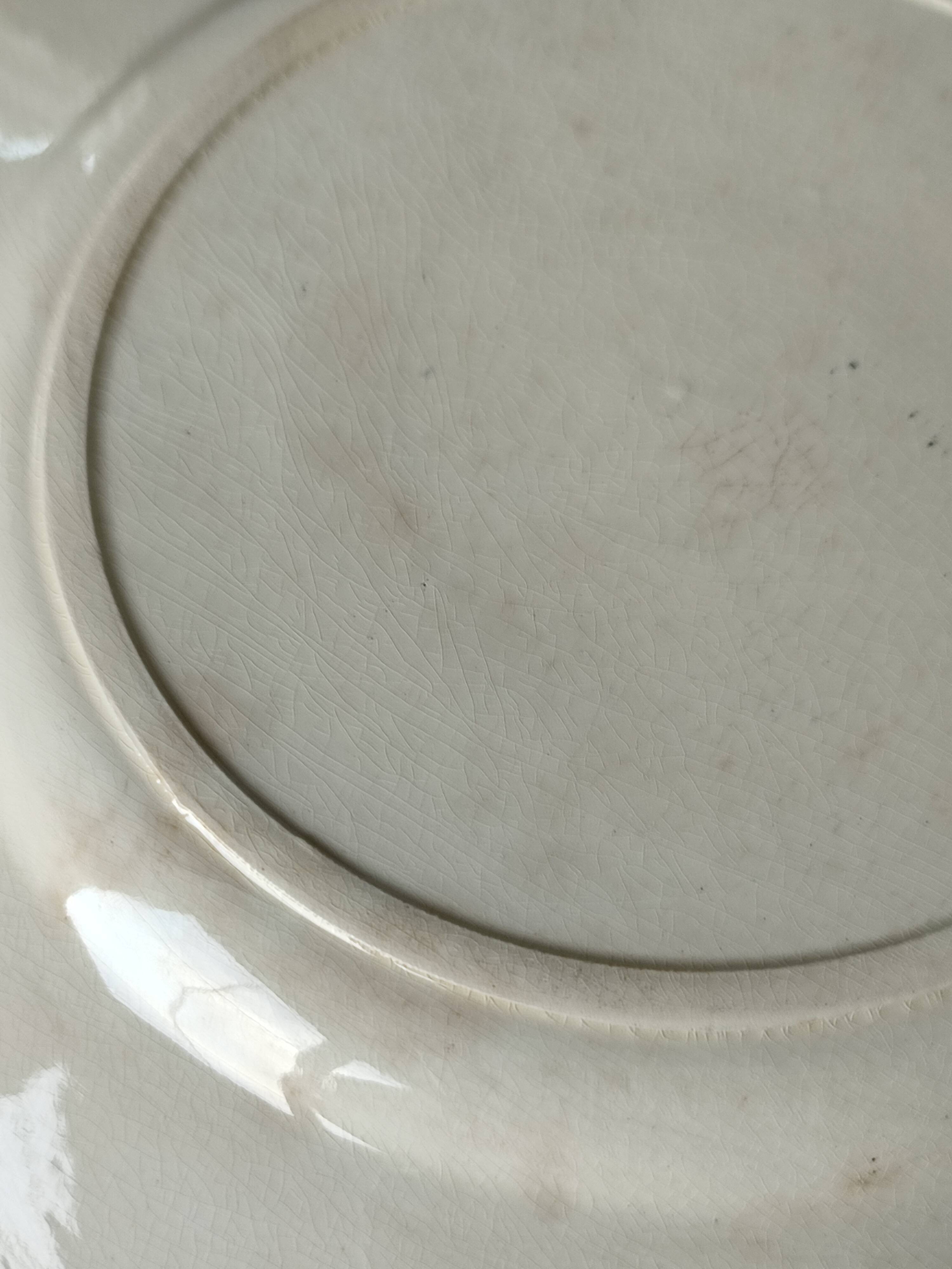 Set of nine antique earthenware, terracotta plates Salins, Antoinette
