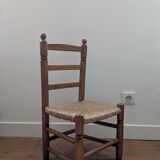 Chaise enfant en bois et paille