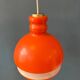 Suspension en verre Peill & Putzler mid-century orange et blanc