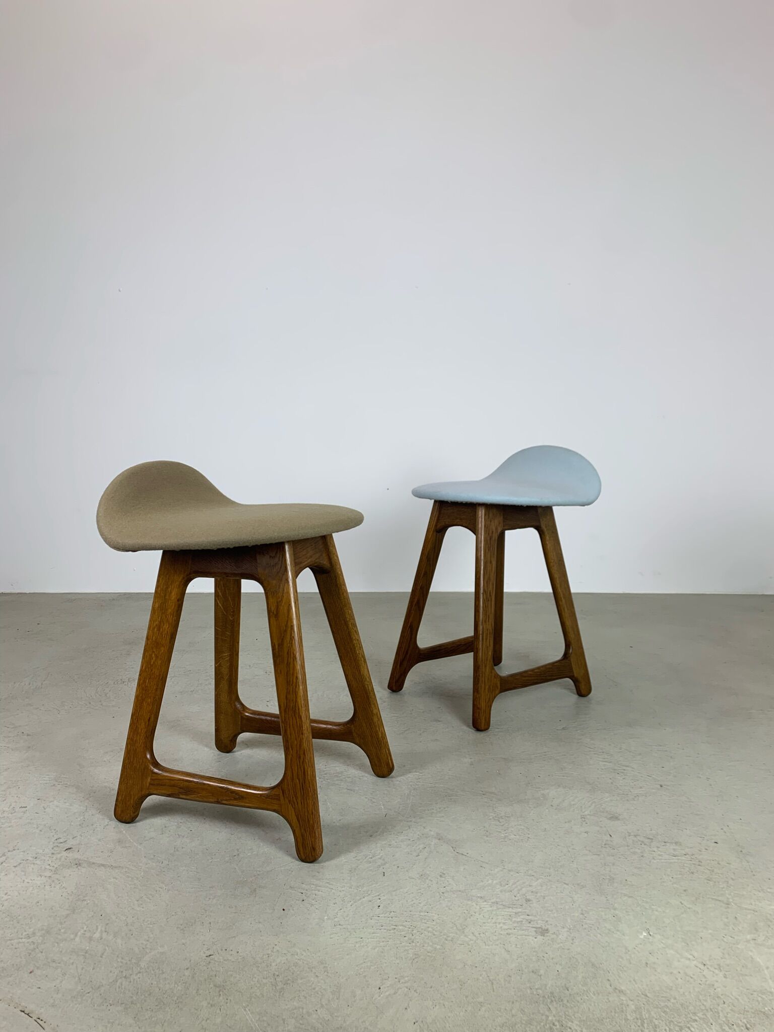 Pair of Danish Stools by Erik Buch for O.D. Mobler 1960s