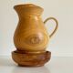 Vintage turned wood pitcher and 2 jars set