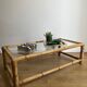 Table basse en bambou rotin et verre