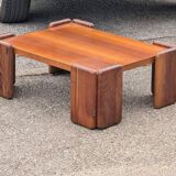 1970s Italian walnut coffee table by Mobilgirgi