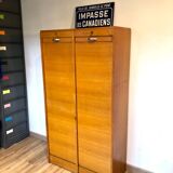 Double curtain filing cabinet