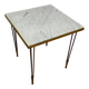 End table in gold metal, white marble top. 60s
