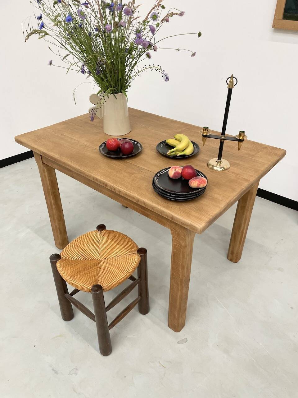 Oak farmhouse table 120cm + 200cm extensions