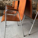 Ensemble de 6 fauteuils - Bois & métal -