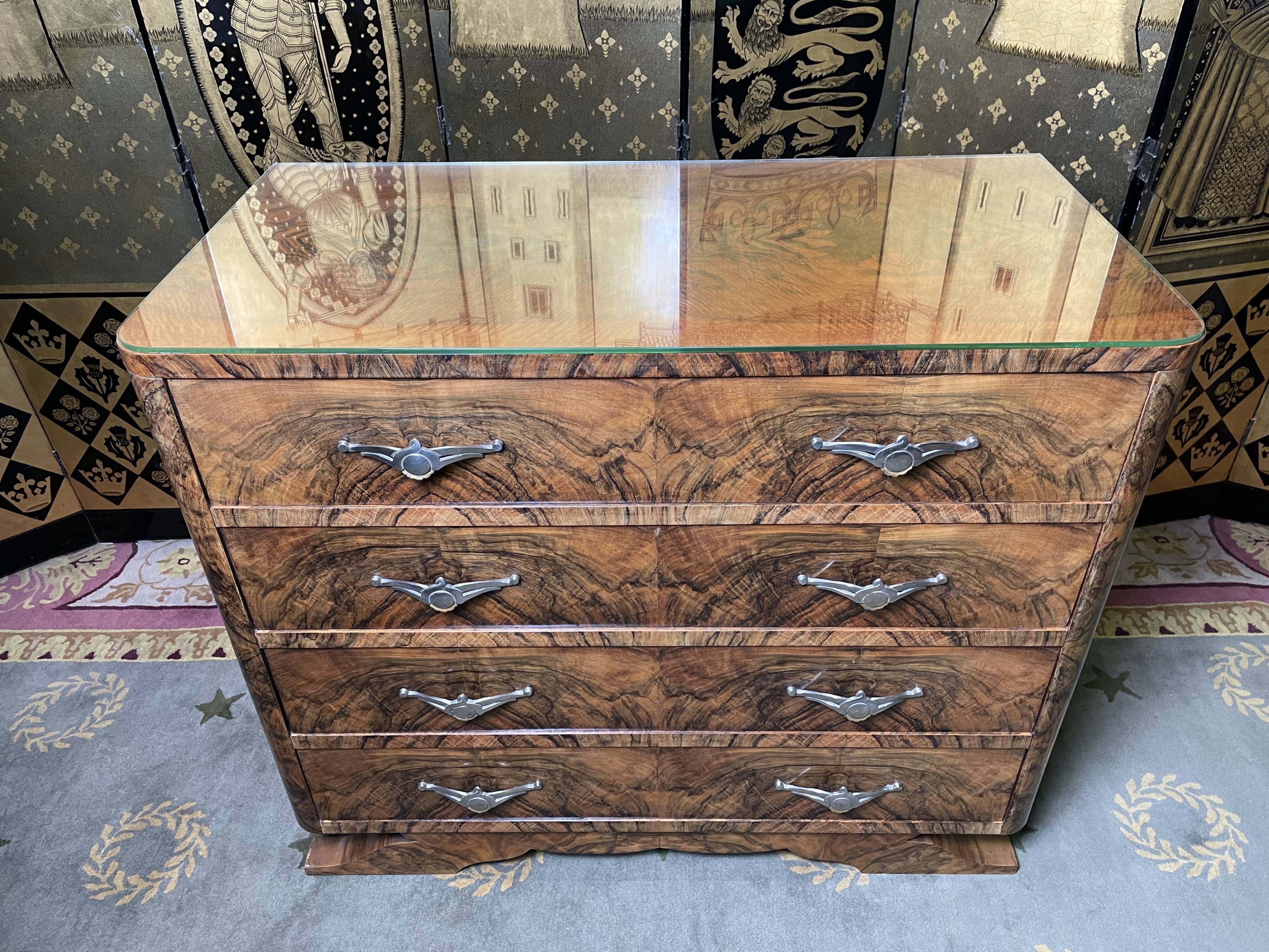 Art deco period chest of drawers