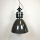 Dark grey enamel industrial factory lamp from elektrosvit, 1960s