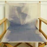 Denim folding chair, vintage director-style