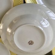 lot of 6 hollow plates Moulin des Loups textured canary yellow 50s