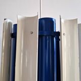 Rare blue and white 'Mexico' pendant lamp by Yki Nummi for Orno, 1960s