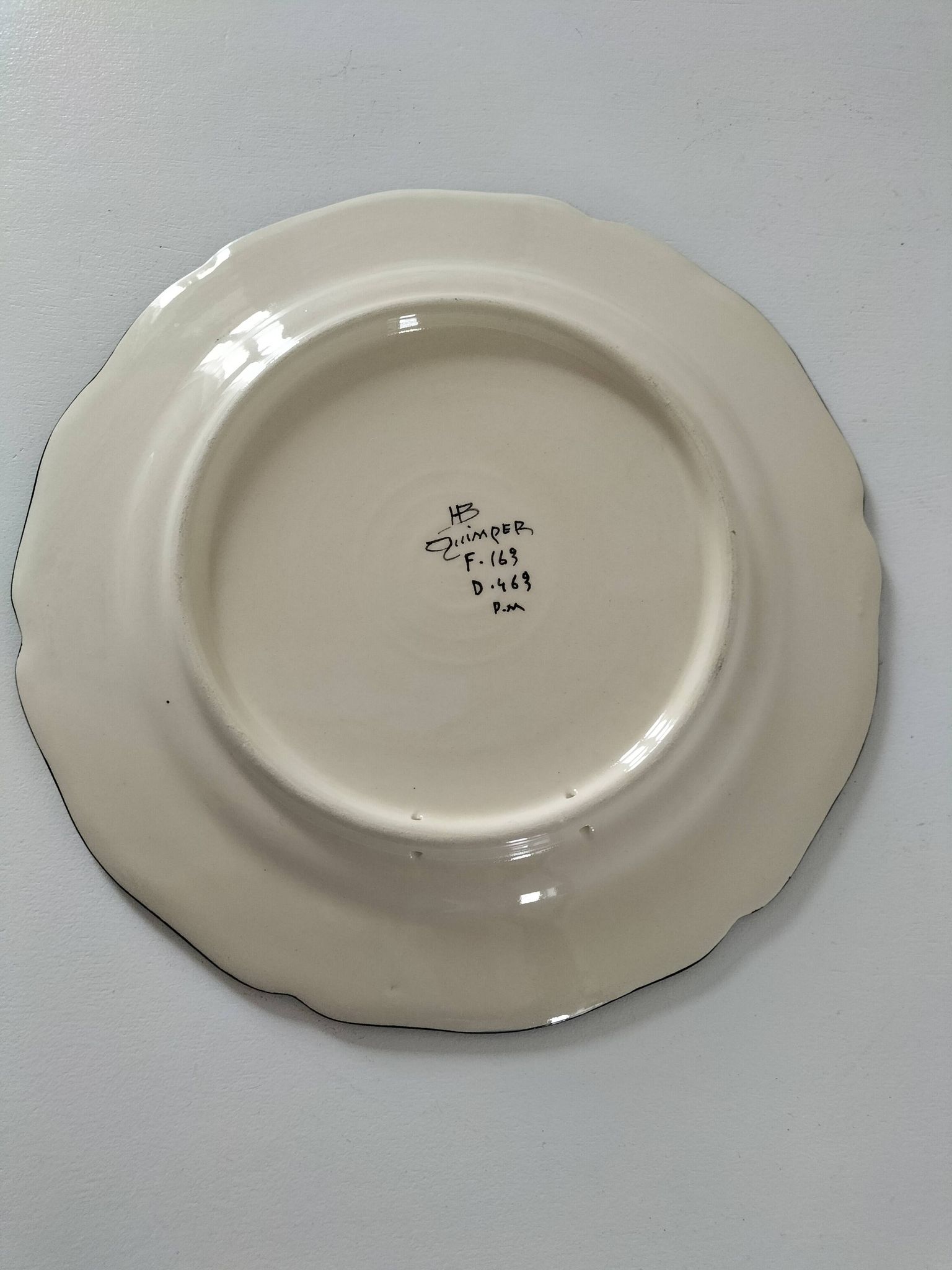 Assiette vintage HB Quimper