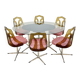 Mid Century 1960s Smoked Perspex Chairs and Glass Table