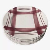 7 ironstone plates Moulin des loups tiles