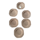 Set of 6 antique Art Deco soup plates Boch La Louvière