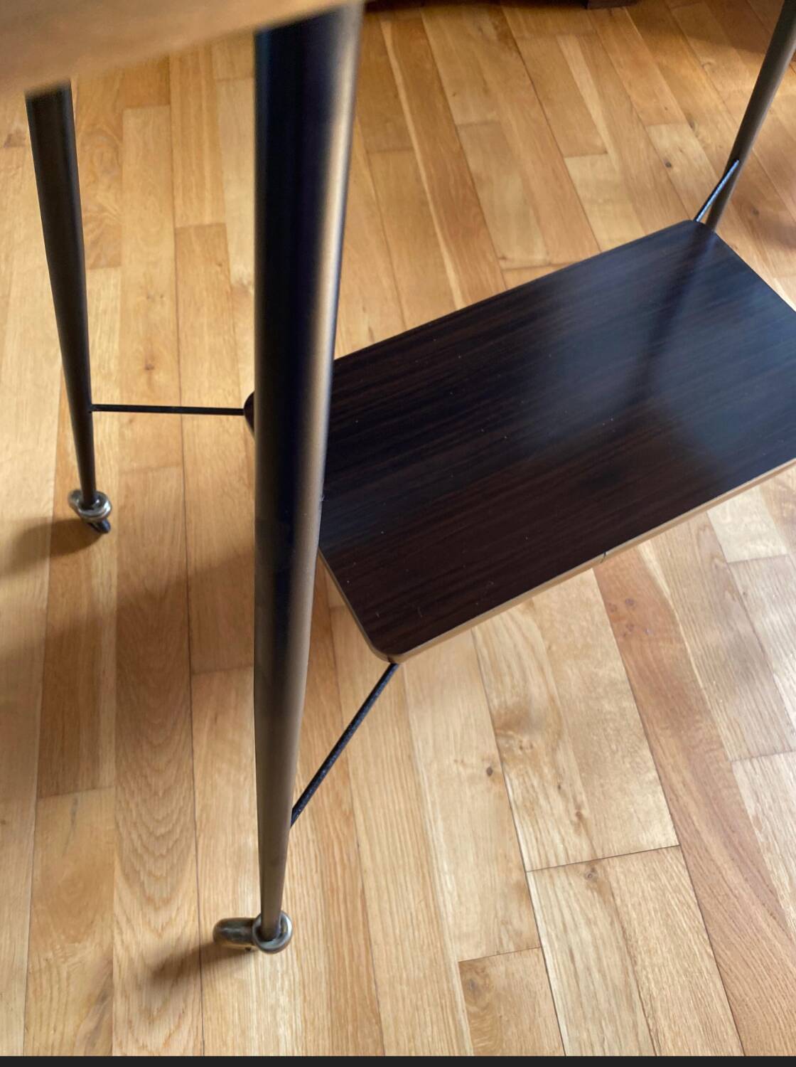 Vintage TV cabinet, Formica table on casters