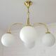 Elegant Gold Vintage Chandelier Mid Century Hollywood Regency Hanging Lamp