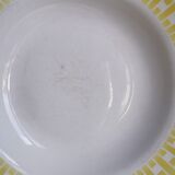 6 old plates mismatched geometric patterns Moulin des Loups, St Amand