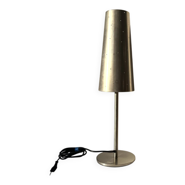 Lampe en métal argenté brossé vintage design Anne Nilsson pour IKEA