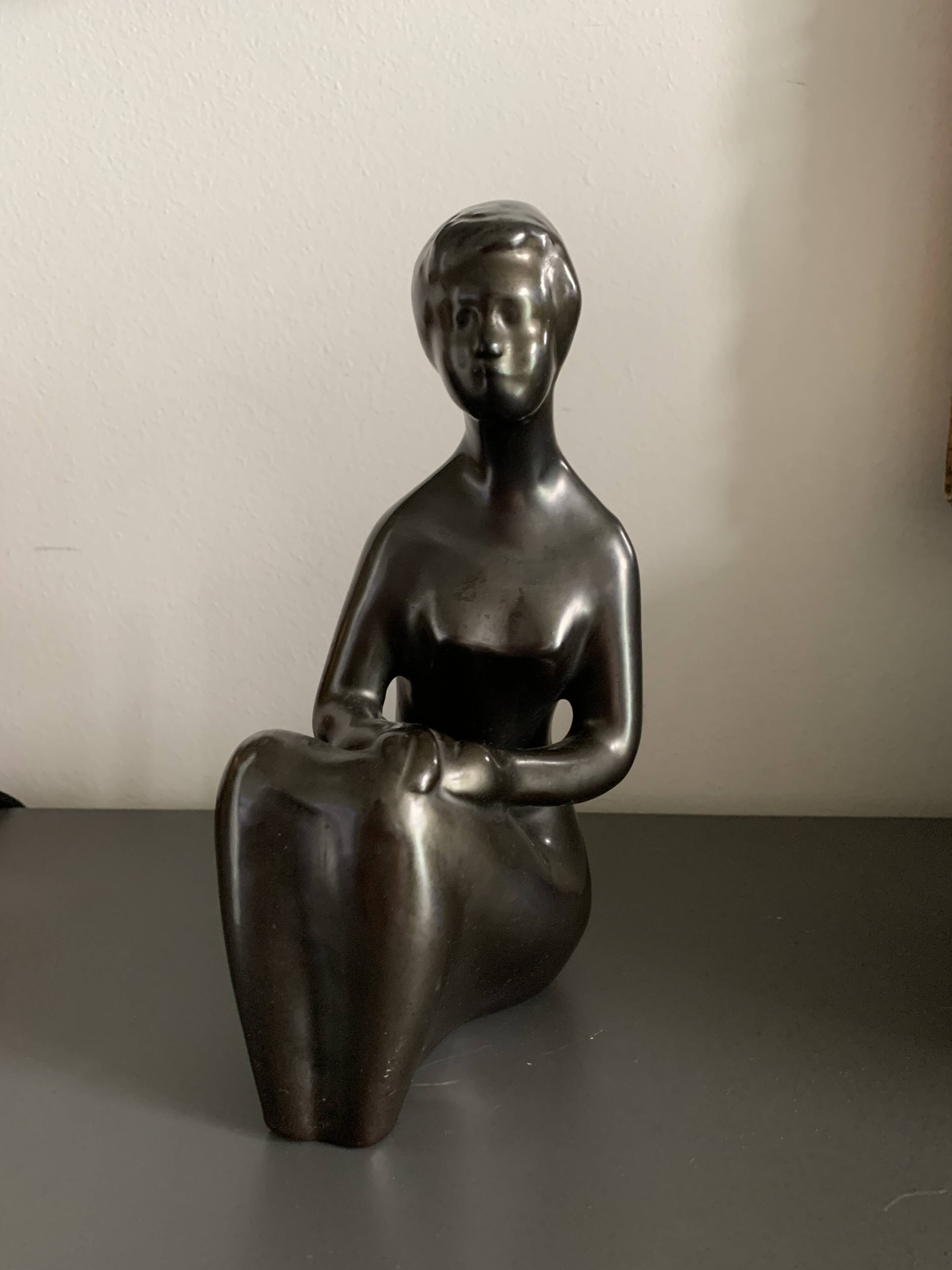 Ceramic Lady Sculpture by Jitka Forejtova for Keramos, 1960s