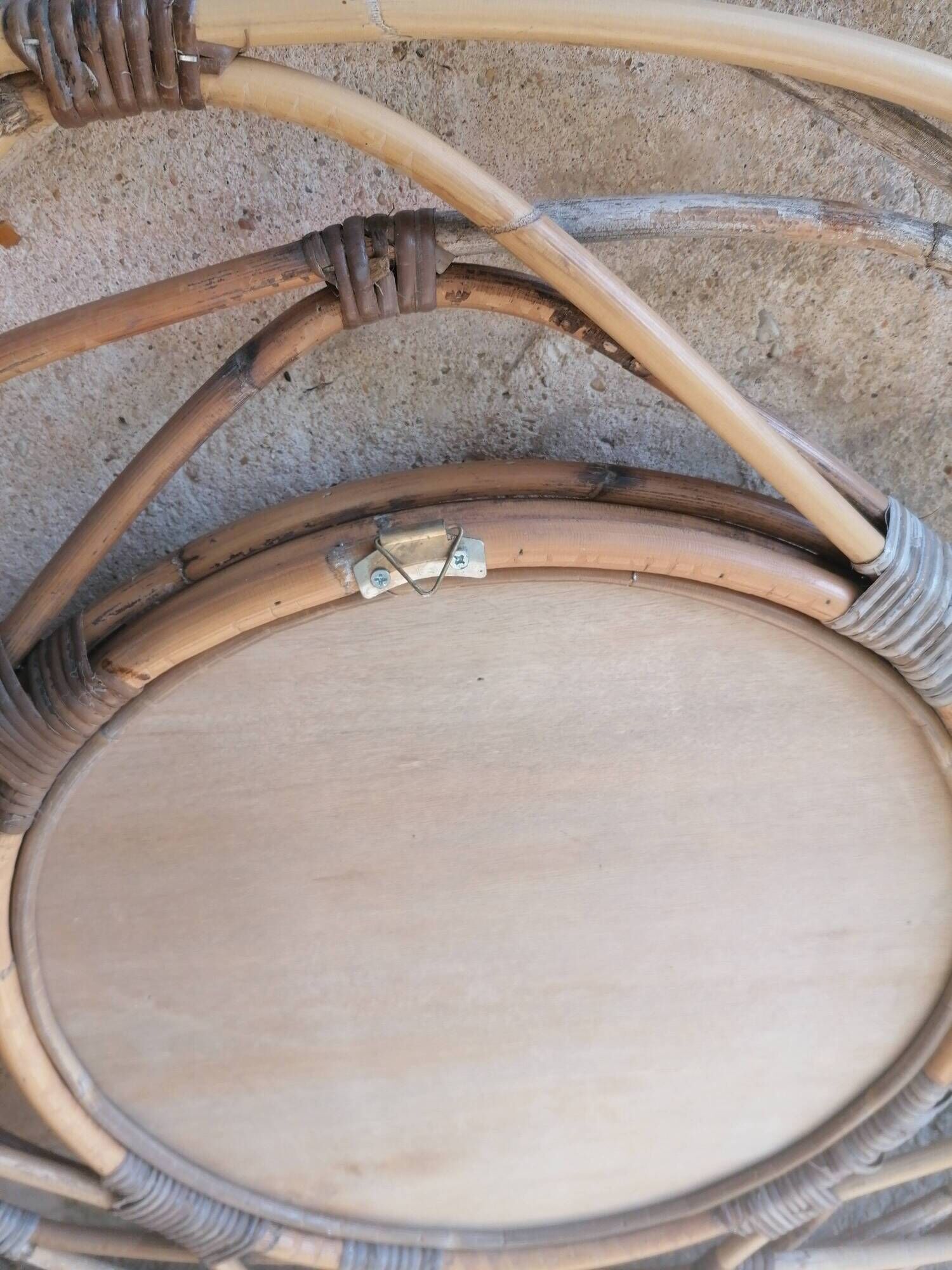 vintage rattan mirror