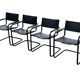 Set of 4 Bauhaus cantilever chairs in black imitation leather design