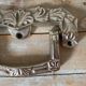 Paire de poignées tombantes métal argenté style art déco