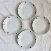 4 assiettes creuses vintage porcelaine – Motif cerises