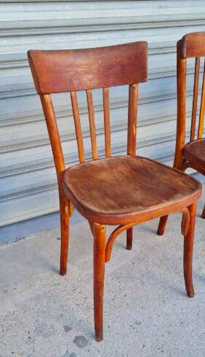 Set of 4 mismatched bistro chairs